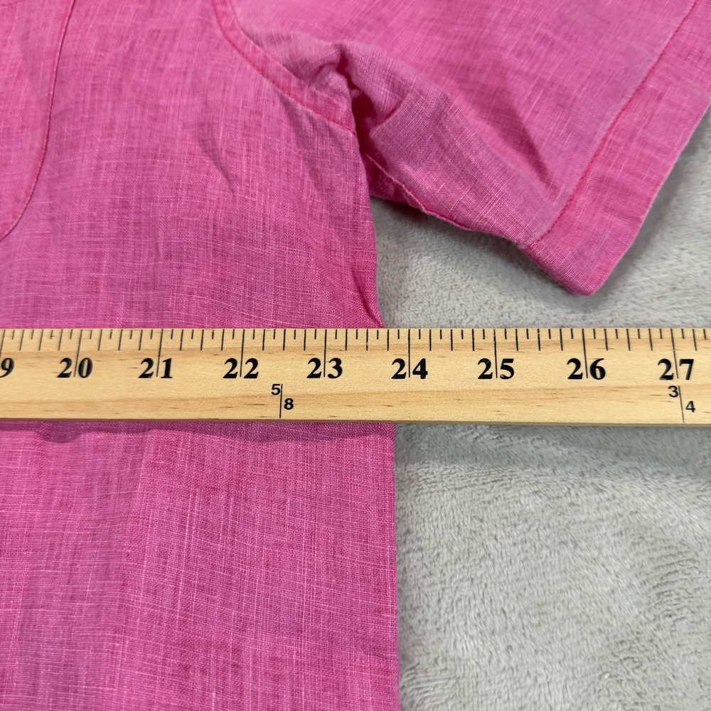 Tommy Bahama Mens Large Pink 100% Linen Short Sleeve Camp Shirt FOS-2 - Picture 5 of 8